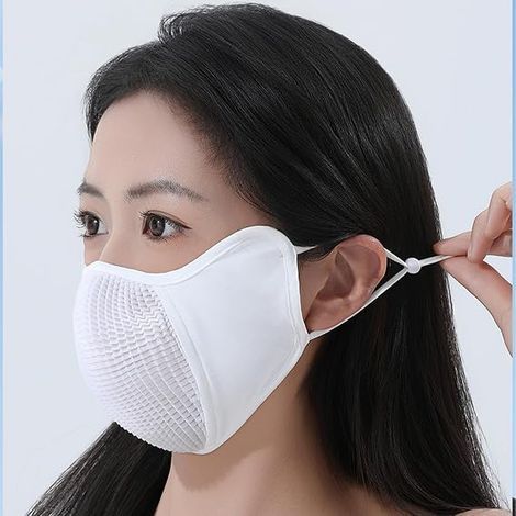Masque facial de cyclisme, protection UV en soie glacée respirante pour voyage, randonnée, cyclisme, exercice, usage quotidien, activités de plein air (1/5)