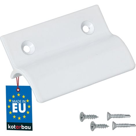 KOTARBAU® Poignée Extérieure Porte Fenetre 65 x 45 mm - Aluminium - Poignee de Baie Vitree Coulissante - Poignée de Porte de Terrasse avec Entretoise - Blanc (1/4)