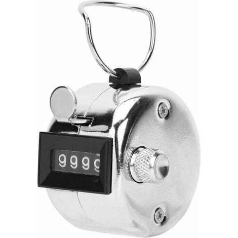 Compteur Manuel de Poche, Compteur à 4 Chiffres à Chiffres Mécaniques avec Bague de Doigt, Compteur de Comptage en Alliage d'Aluminium (1/5)