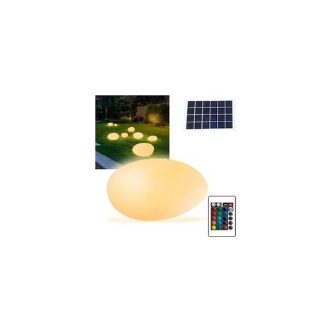 1PC Lampe Solaire Exterieur, Lumière Solaire Exterieur Jardin avec Télécommande, Boule Lumineuse Étanche Réglable avec 16 Couleurs RGB, Balcon, Fête [Classe énergétique A]