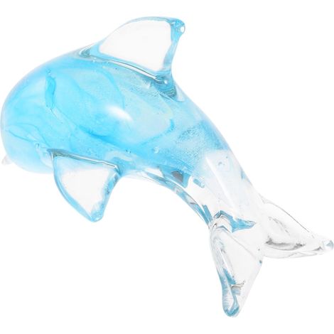 dekorative Delfinfigur aus Glas für Schreibtisch und Zuhause