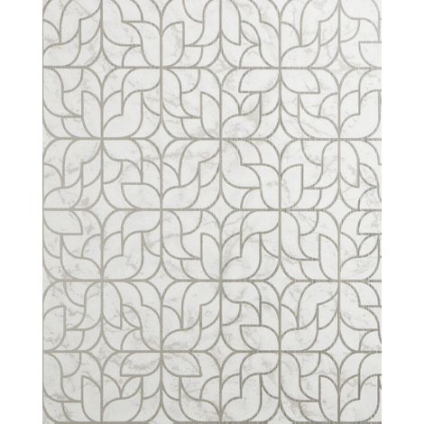 Papel pintado gráfico EDEM 85074BR35 Papel pintado ligeramente texturado de diseño brillante crema beige-perlado marfil plata 5,33 m2 (1/5)