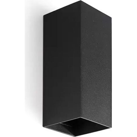AMXCNOY Applique murale carrée lisse noire LUNE, référence 40547