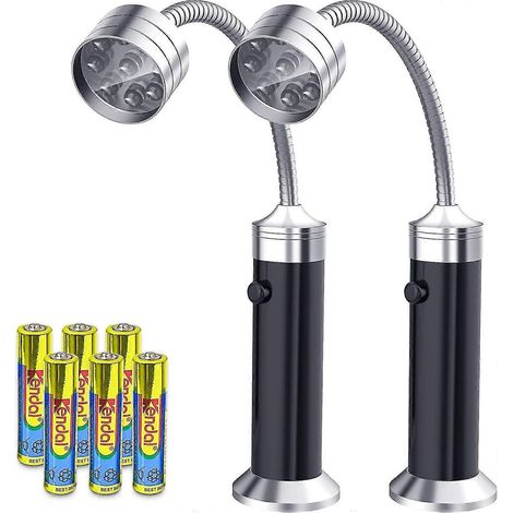 Lampe pour barbecue Fireor Barbaccoa avec base magnétique, LED ultra-brillantes, col de cygne flexible à 360°, résistante aux intempéries, piles incluses, compatible avec les barbecues Weber. (1/5)