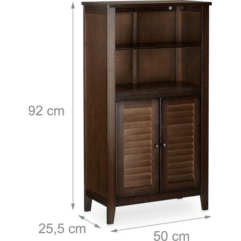 Mobile bagno indipendente contenitore da 92 cm bambù marrone 130000285