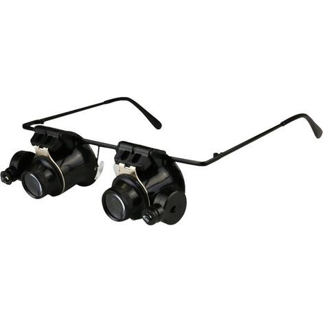 Loupe frontale avec lampe LED grossissante 20x avec batterie, lunettes professionnelles de réparation de montre, lecture de journaux, haute définition (1/5)