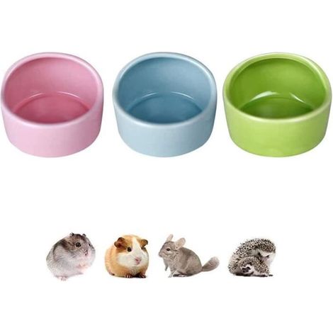 Bol en Céramique - Non spécifié - Pour Hamster - Rose, Bleu, Vert - Anti-morsure - Facile à nettoyer (1/4)