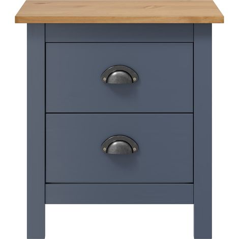 Maison Exclusive - Mesita de noche Hill madera maciza de pino gri (1/4)