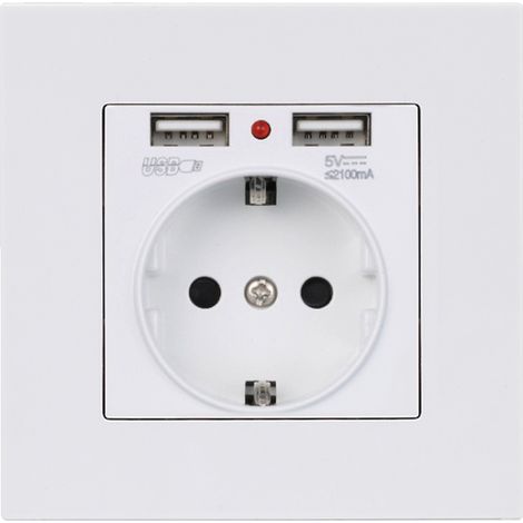 Prise Electrique Murale avec Double USB - Chargeur pour iPhone/Android prise française,Dolaso (1/4)