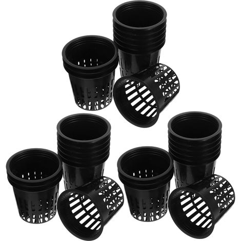 30 Pièces Paniers Hydroponiques pour Pot De Plantation en Mailles Respirantes Pots De Panier Hydroponique Black (1/5)