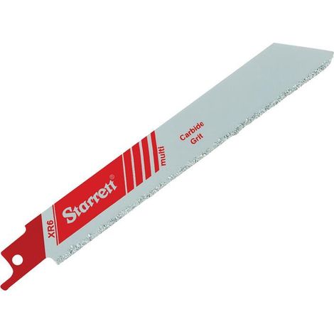 Starrett XR6-1 Bi-Metal Reciprocating Saw Blade with Carbide Grit, 150mm (6"), Coarse 30 TPI, Suitable for Multi-Purpose Heavy-Duty Cutting (1/2)