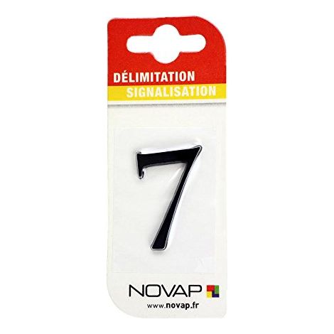 'novap – Caractere adesiva in rilievo 7 Altezza 60 mm – Nero