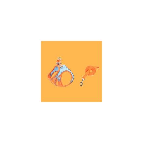Laisse pour animaux de compagnie de type gilet, harnais pour chien chat, chaîne de marche pour chien réfléchissante et respirante，(S,Patchwork orange)