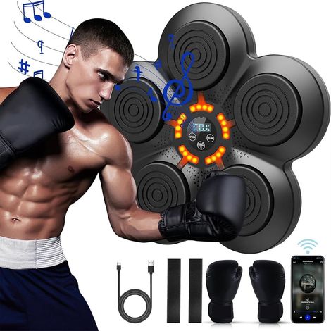 Machine de Boxe Musicale, Machine de Boxe Musicale pour Adultes, 9 Modes de Vitesse Cible, Boxe, Mur, Musique, Boxe Musicale Professionnelle, pour Adultes et Enfants avec salles (1/5)