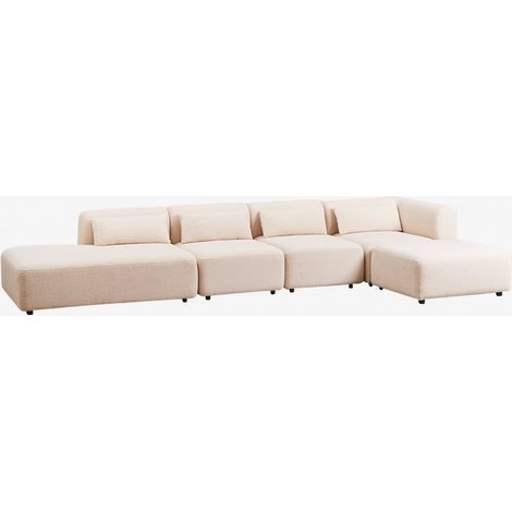 SKLUM 4-teiliges Ecksofa Fogler mit Chaiselongue und Pouf links                                   