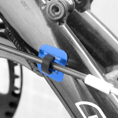 CANSUCC 4 Guides de Câble de Frein pour Vélo avec Adaptateur et Attache Cadre (Bleu) (1/4)