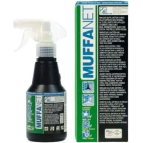Detergente igienizzante al cloro attivo in flacone per muffe e batteri su superfici umide interne ed esterne facot muffanet muf0250