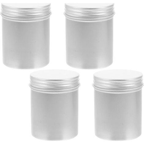 4er-Set Mehrzweck-Aufbewahrungsboxen für Haarwachs, Tee und Puder. – 6,5 x 5,5 x 5,5 cm – Silber (1/4)