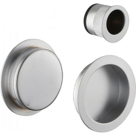 Thirard – Poignée de porte coulissante ronde chromée – Diamètre 30/48/60mm – Pour porte coulissante – Installation facile