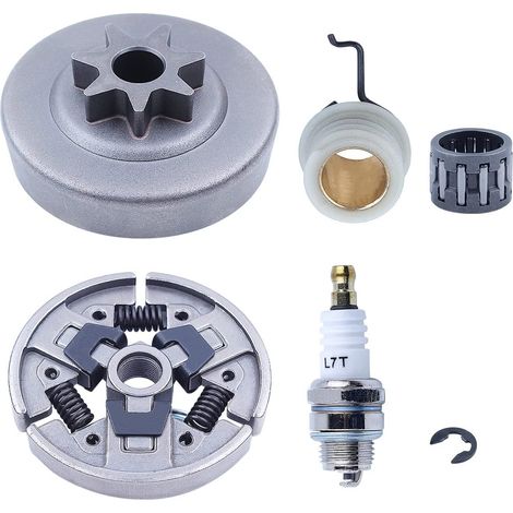 Tambour d'embrayage, pignon, roulement pour Stihl MS290 MS390 029 039 MS310 1129 640 2000, tambour d'embrayage, embrayage, roulement, rondelle de pignon d'embrayage, clip E, pignon conique, bougie. (1/5)