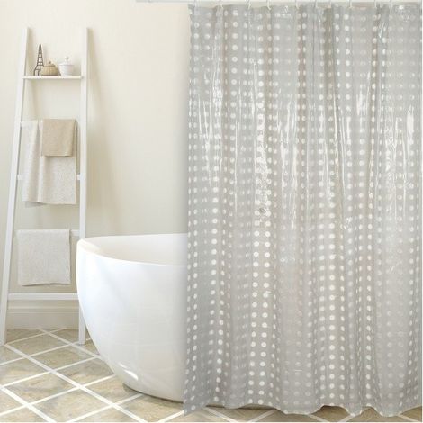 Cortina de ducha de PVC 180x200cm Topo - Anillas incluidas MSV