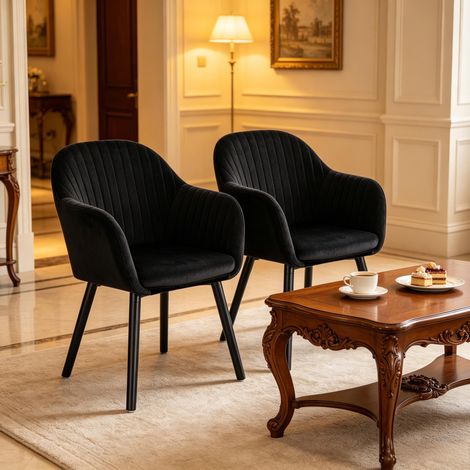 Sedia da ricevimento chic, poltrona reclinabile con braccioli, sedia da tavolo, sedia accentata, sedia da pranzo, sedia da soggiorno (solo 2 PCS sedie)