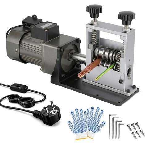 Denudeur Cable Electrique, Dénudeur de Câble Automatique 60W avec 6 Trous pour Fil de Cuivre 3-17mm Outil de Dénudage pour Recyclage de Métaux Pince à Dénuder machine a Denuder le Cuivre (1/5)