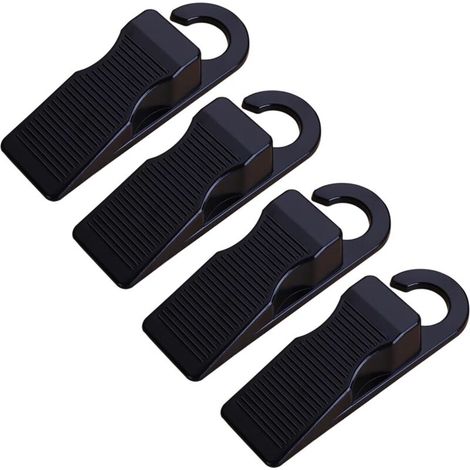 Lot de 4 noir butées de porte pour bas de porte, cale-porte en caoutchouc, joli butoir de porte avec poignée, butée de porte robuste (1/5)