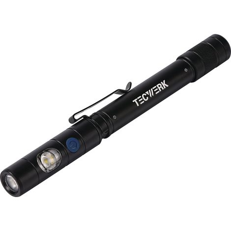 Linterna  LED  de  clavija  Li-ion  90m  azul/negra  TECWERK (1/3)