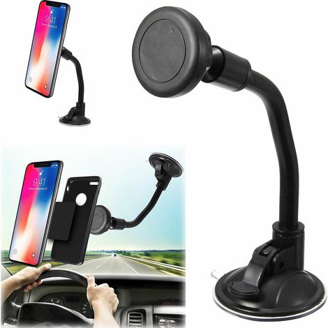 Support de téléphone de voiture magnétique rotatif à ventouse (noir) (1/3)