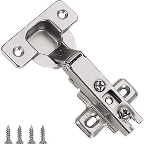 10 pièces Recouvrante Charniere Porte Cuisine, angle d'ouverture 110 ° de Charniere Porte Placard charnière pour porte meuble de cuisine charnière de porte