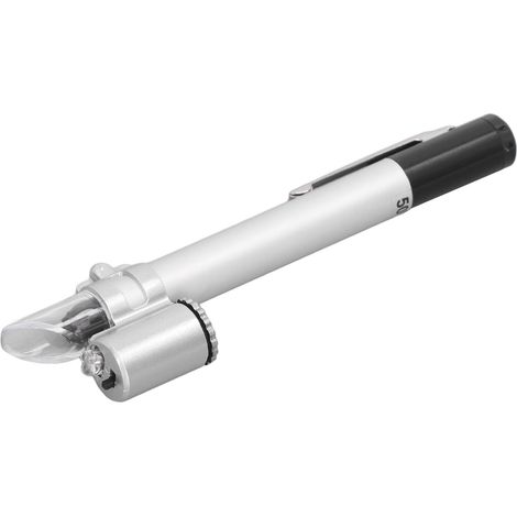 Microscope de poche portable de type stylo, grossissement 50x, loupe LED avec échelle et affichage clair, idéal pour les laboratoires, la maison et les bijouteries. (1/5)