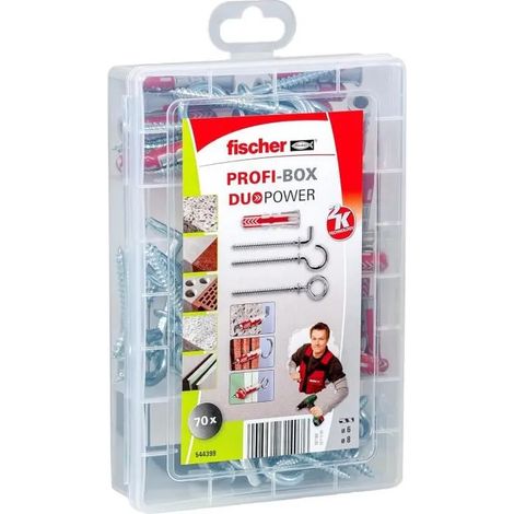 Taco tornillo perno Fischer 544399 plástico 70 piezas