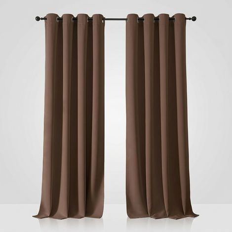 Tende Oscuranti Termiche 2 Pezzi 140x260 cm Marroni (1/5)