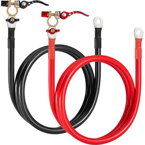 Cable Batterie Voiture 25mm2, Câble Batterie Auto 3AWG Connecteur 100 cm, Max. Courant 120A, Tension Nominale 300V, 12V 24V Onduleur Batterie Cable pour Moto, Solaire, Bateau, Camion (1/5)