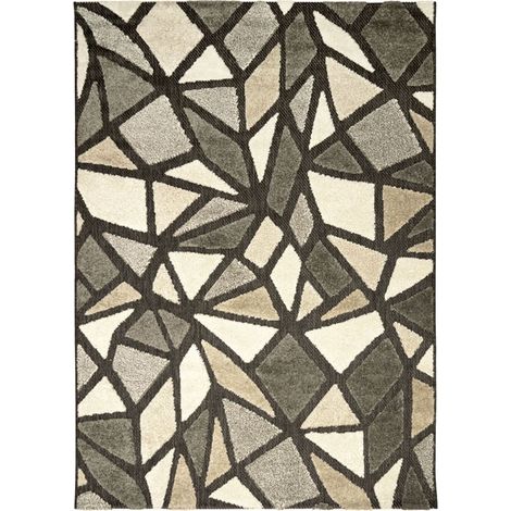 DEHORS-DEDANS CUBISME - Tapis pour intérieur-extérieur gris et brun 120x170 (1/5)