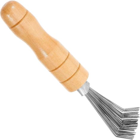 Râteau Kenzan Nettoyage Fleurs Petit Format en Acier Inoxydable Manche Bois Ergonomique, Outil de Composition pour Nettoyage d'Aiguilles Kenzan en Art Floral (1/5)