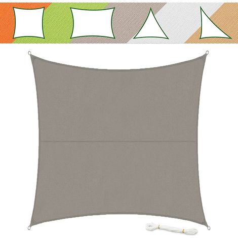 Voile d'ombrage Hydrofuge, Gris, 3 x 3 m (1/5)