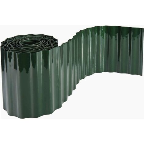 Bordure de pelouse souple en PVC flexible 20 cm x 9 m – Installation facile – Épouse le tracé des allées – Pour délimiter massifs et pelouses – (1/4)