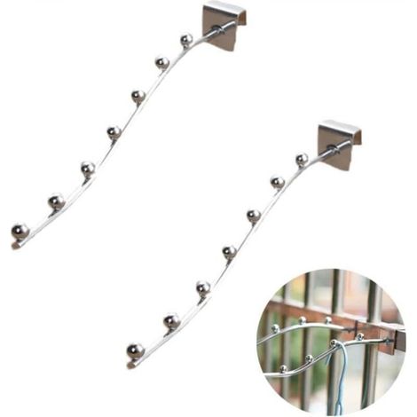 Set of 2 mini stainless steel clotheslines for balcony, terrace, garden, railings (1/5)