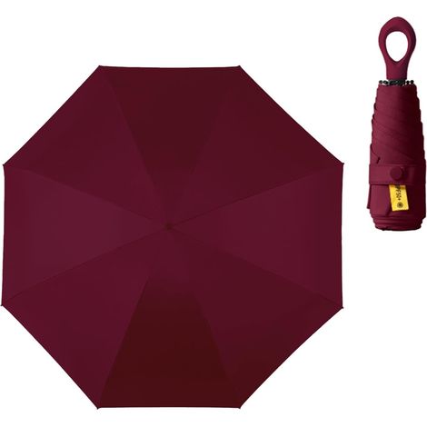 Mini parapluie capsule pliant, protection solaire anti-UV, compact, coupe-vent, étanche, idéal pour femme et fille. (1/5)