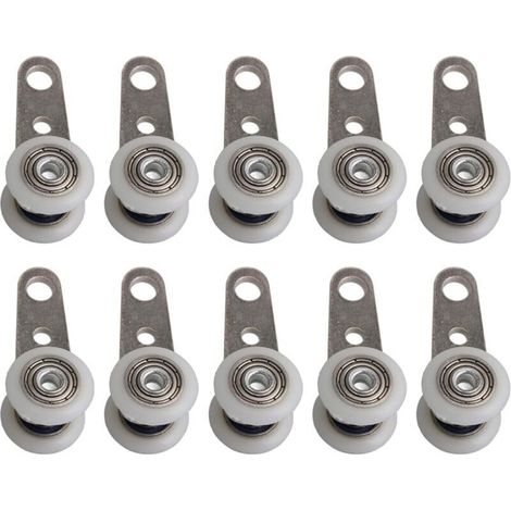 Set mit 10 Rollen für Terrassen- oder Schiebetüren – aus Metall und Kunststoff – 4,5 x 1,9 cm – Crezuo