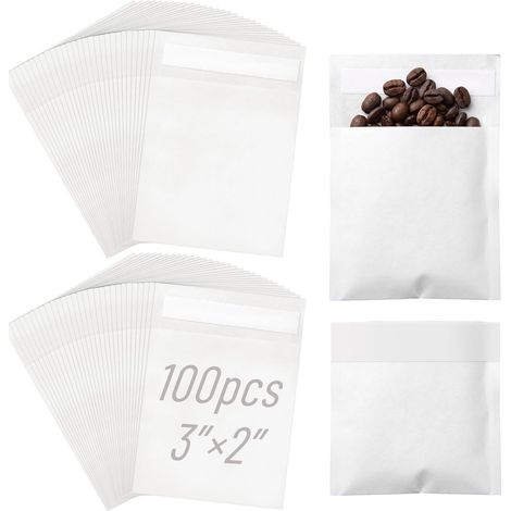 Sacs en Glassine Enveloppes, 55 x 80 mm, Blanc, 100 Pièces (1/5)