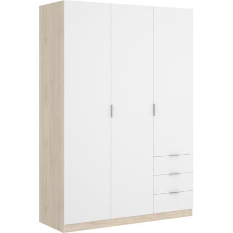 ESSEN Armario 3 puertas 3 cajones blanco natural (1/3)