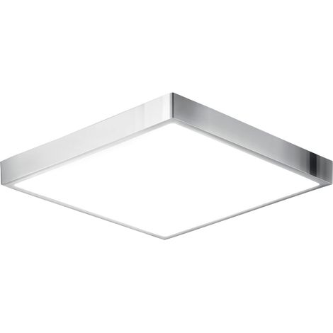 Plafoniera LED da bagno DOMO quadrata cromata 24W luce naturale 24 cm. (1/2)