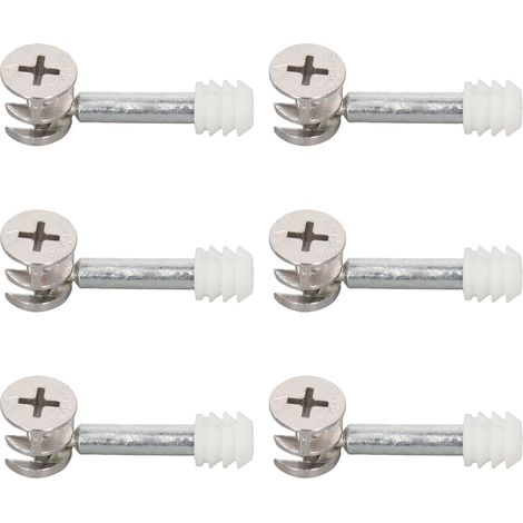 Lot de 100 vis M6 et écrous en alliage d'aluminium, roue excentrique pour assemblage de panneaux de meubles (1/5)