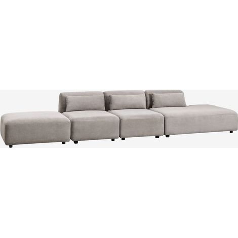 SKLUM 3-teiliges modulares Sofa mit Chaiselongue rechts und Fogler-Hocker                                   