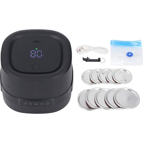 Machine à sceller sous vide pour bocaux avec grand écran LED et rechargeable (1/5)