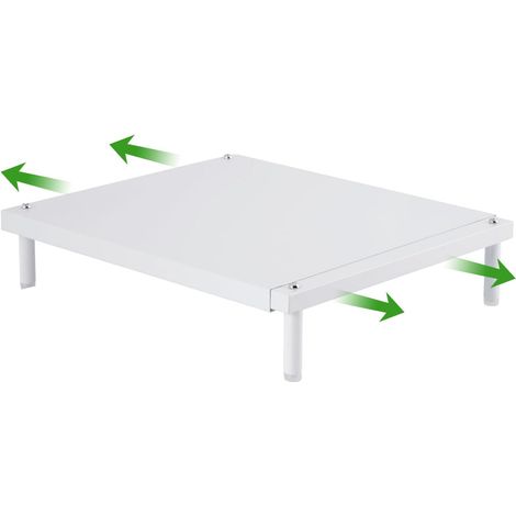 Couvercle de Cuisinière à Gaz Acier au Carbone,34x8x37-62cm Cache Plaque de Cuisson Gaz Protege Plaque de Cuisson Gaz,Blanc (1/5)
