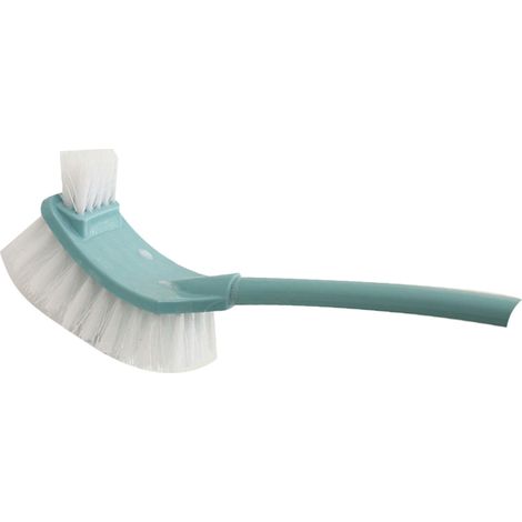Ensemble brosse toilette plastique tête double face avec support récurage WC pour maison hôtel chambre bleu (1/5)